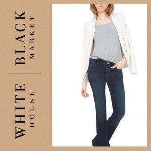 WHBM Sz 0 Mid Rise Dark Wash Bootcut Stretch Jeans